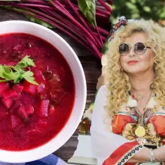 Pyszny barszcz z botwiny, jak u Gesslerowej, z burakami i natką pietruszki.