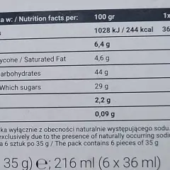 Jedna porcja mochi (35 g) ma 85 kcal. Tabela wartości odżywczych pokazuje, ile kalorii ma mochi.
